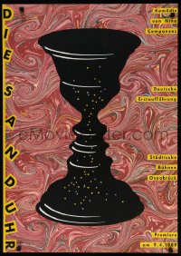 4z198 DIE SANDUHR 24x33 German stage poster 1989 Companeez play, art of goblet by Alain Le Quernec!