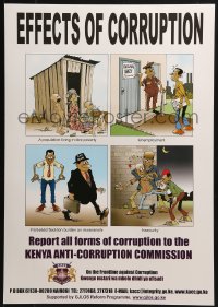 4z330 EFFECTS OF CORRUPTION 17x24 Kenyan special poster 2000s multiple art depictions!