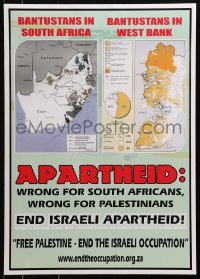 4z333 END ISRAELI APARTHEID 17x23 South African special poster 2000s wrong for South Africans!