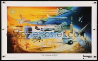 4z335 EVOLUTION OF FLIGHT 22x36 special poster 1987 Don Whearty art from Icarus to space shuttle!