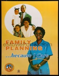 4z338 FAMILY PLANNING BECAUSE I CARE 17x22 Zambian special poster 1980s family with two children!