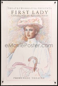 4z213 FIRST LADY 19x28 stage poster 1984 Paul Davis art of Eleanor Roosevelt!