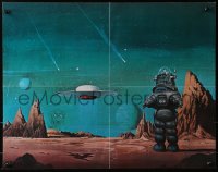 4z341 FORBIDDEN PLANET 2-sided 17x22 special 1978 Robby the Robot by Di Fate for Cinefantastique!