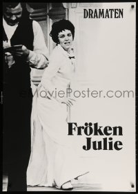 4z214 FROKEN JULIE 28x39 Swedish stage poster 1980s August Strindberg, distressed woman!