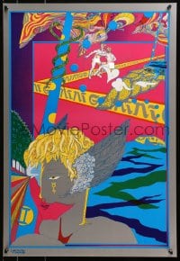 4z348 GEMINI 20x28 special poster 1967 wild art of several figures with zodiac symbols!