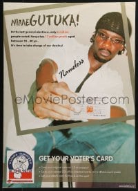 4z349 GET YOUR VOTER'S CARD 17x23 Kenyan special poster 1990s Kenya has 17 million youth 18-40!