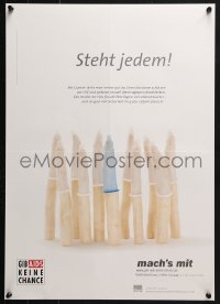 4z350 GIB AIDS KEINE CHANCE asparagus style 17x23 German special poster 2000s HIV prevention!