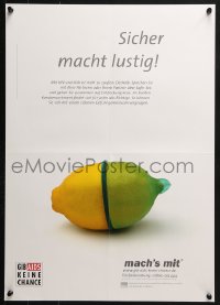4z354 GIB AIDS KEINE CHANCE lemon style 17x23 German special poster 2000s HIV prevention!