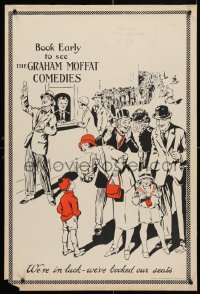 4z217 GRAHAM MOFFAT COMEDIES 21x31 English stage poster 1910s artwork of theater line by Willis!