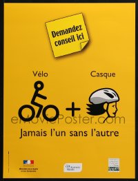 4z369 JAMAIS L'UN SANS L'AUTRE 12x16 French special poster 1990s wear a helmet when on a bicycle!