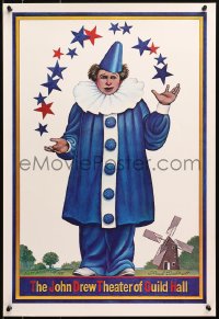4z226 JOHN DREW THEATER OF GUILD HALL 18x26 stage poster 1979 clown juggling stars by Paul Davis!