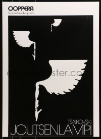 4z227 JOUTSENLAMPI 20x28 Finnish stage poster 1980s completely different art of wings and legs!