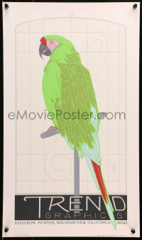4z108 KEN PERRY 14x24 advertising poster 1980 cool silkscreen art of a gorgeous parrot!