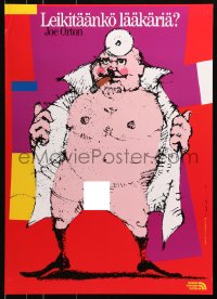 4z239 LEIKITAANKO LAAKARIA 20x28 Finnish stage poster 1986 man in a lab coat 'flashing' himself!