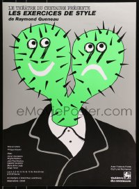 4z241 LES EXERCICES DE STYLE 20x28 Luxembourg stage poster 1990s two-headed cactus by Kamen Popov!