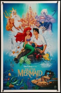 4z382 LITTLE MERMAID 18x27 special 1989 Morrison art of cast, Disney underwater cartoon!