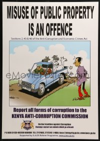 4z391 MISUSE OF PUBLIC PROPERTY IS AN OFFENCE 17x24 Kenyan special poster 2000s end corruption now!