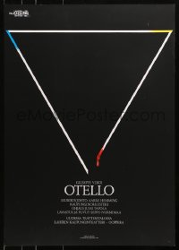 4z253 OTELLO 20x28 Finnish stage poster 1983 Giuseppe Verdi, triangle dripping blood art!