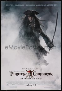 4z415 PIRATES OF THE CARIBBEAN: AT WORLD'S END 2-sided 19x27 special poster 2007 Johnny Depp & cast