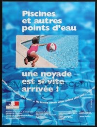 4z416 PISCINES ET AUTRES POINTS D'EAU 12x16 French special poster 1990s swimming pool safety!