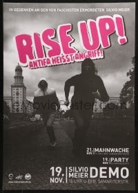 4z426 RISE UP 17x23 German special poster 2010s members of Antifa on the run, Frankfurt Gate!