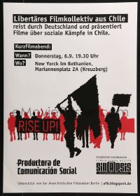 4z425 RISE UP 17x23 German special poster 2010 Antifa, different protest art, red title style!