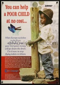 4z496 YOU CAN HELP A CHILD AT NO COST 17x23 Kenyan special poster 1990s you can stop flying toilets!