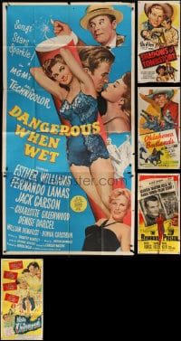 5a323 LOT OF 6 FOLDED THREE-SHEETS 1940s-1950s great images from a variety of different movies!