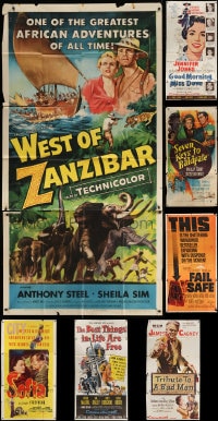 5a320 LOT OF 8 FOLDED THREE-SHEETS 1940s-1960s great images from a variety of different movies!