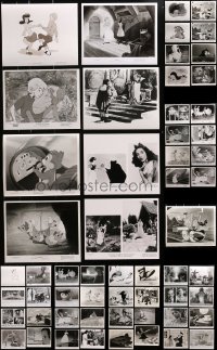 5a344 LOT OF 57 WALT DISNEY ORIGINAL AND RE-RELEASE THEATRICAL AND TV CARTOON 8X10 STILLS 1940s-1980s