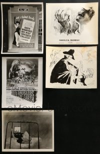 5a426 LOT OF 5 ARTWORK 8X10 STILLS 1940s-1970s Phantom of the Opera & more cool art!
