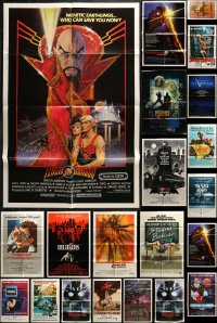 5a050 LOT OF 33 FOLDED HORROR/SCI-FI ONE-SHEETS 1970s-1990s great images from a variety of movies!