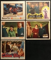 5a133 LOT OF 5 LOBBY CARDS FROM RANDOLPH SCOTT MOVIES 1940s-1950s Carson City, Belle of the Yukon!