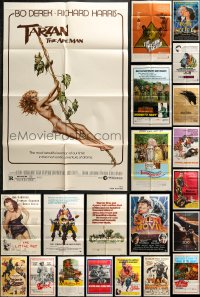 5a054 LOT OF 25 FOLDED ONE-SHEETS 1950s-1980s great images from a variety of different movies!