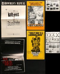 5a182 LOT OF 7 UNCUT PRESSBOOKS, SUPPLEMENTS AND AD SLICKS 1960s-1990s cool movie advertising!