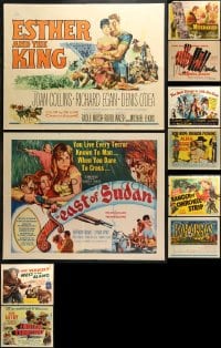 5a545 LOT OF 9 FORMERLY FOLDED HALF-SHEETS 1940s-1960s great images from a variety of movies!