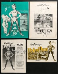 5a189 LOT OF 4 UNCUT RE-RELEASE PETER PAN PRESSBOOKS AND PRESSBOOK SUPPLEMENTS R1970s & R1980s