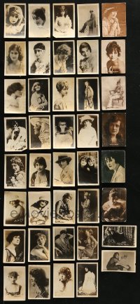 5a454 LOT OF 40 WOMEN CIGARETTE CARDS 1910s portraits of silent actresses!