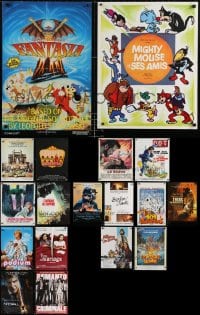 5a553 LOT OF 20 FORMERLY FOLDED 15X21 FRENCH POSTERS 1960s-2000s a variety of movie images!