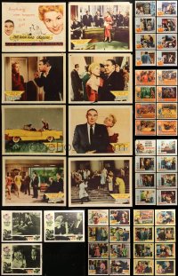 5a086 LOT OF 67 LOBBY CARDS 1950s-1960s mostly complete sets from a variety of different movies!