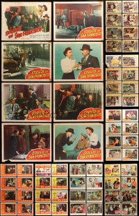 5a084 LOT OF 84 LOBBY CARDS 1940s-1950s mostly complete sets from a variety of different movies!