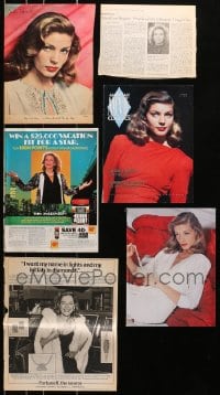 5a248 LOT OF 6 LAUREN BACALL MAGAZINE & NEWSPAPER PAGES 1950s-1980s the beautiful Hollywood star!
