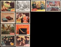 5a111 LOT OF 10 LOBBY CARDS 1940s-1950s great scenes from a variety of different movies!