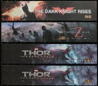 5a686 LOT OF 4 5X25 VINYL LIGHT BOX BANNERS 2010s Dark Knight Rises, Thor: The Dark World, WWZ