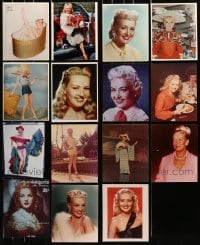 5a472 LOT OF 15 COLOR BETTY GRABLE 8X10 REPRO PHOTOS 1970s great portraits of the leading lady!