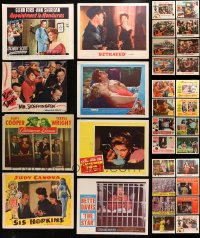 5a098 LOT OF 32 LOBBY CARDS 1950s-1960s great scenes from a variety of different movies!
