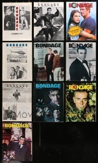 5a264 LOT OF 10 BONDAGE MOVIE MAGAZINES 1970s-1980s filled with James Bond movie images & infro!
