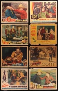 5a121 LOT OF 8 COWBOY WESTERN LOBBY CARDS 1930s-1950s Hoot Gibson, Tim McCoy, Ken Maynard & more!