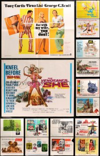 5a519 LOT OF 20 FORMERLY FOLDED HALF-SHEETS 1960s great images from a variety of movies!