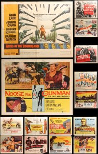 5a525 LOT OF 17 FORMERLY FOLDED WESTERN HALF-SHEETS 1950s-1960s great images from cowboy movies!